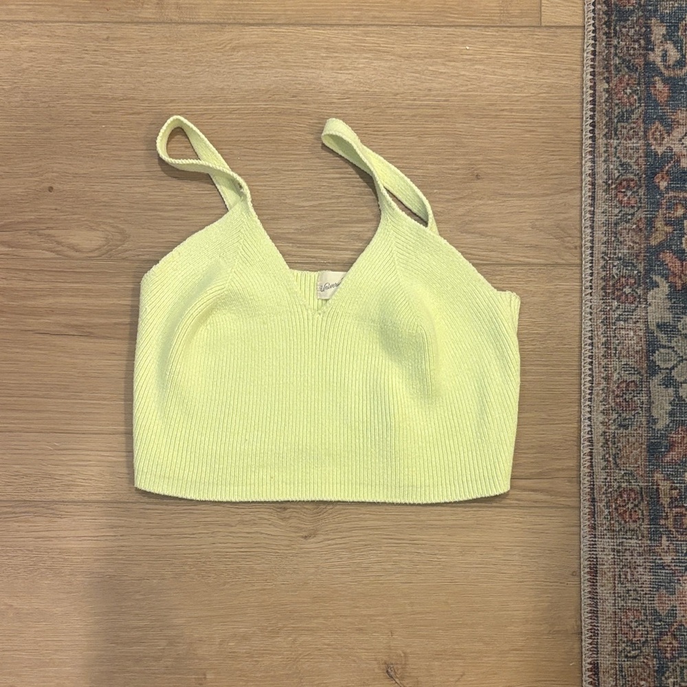 Universal Thread Light Green Ribbed Tank Top